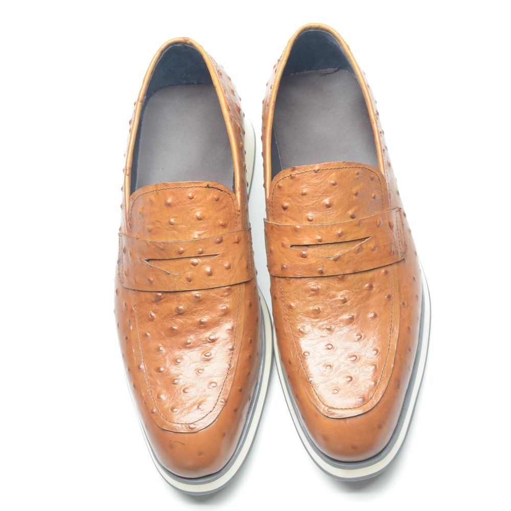 Brown business leather formal loafers