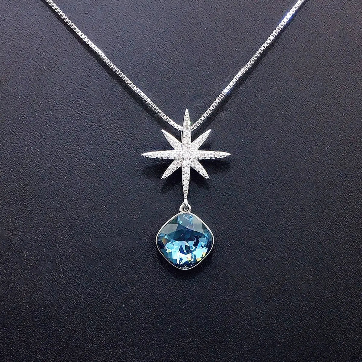 Pendentif géométrique étoile hexagonale en cristal tendance