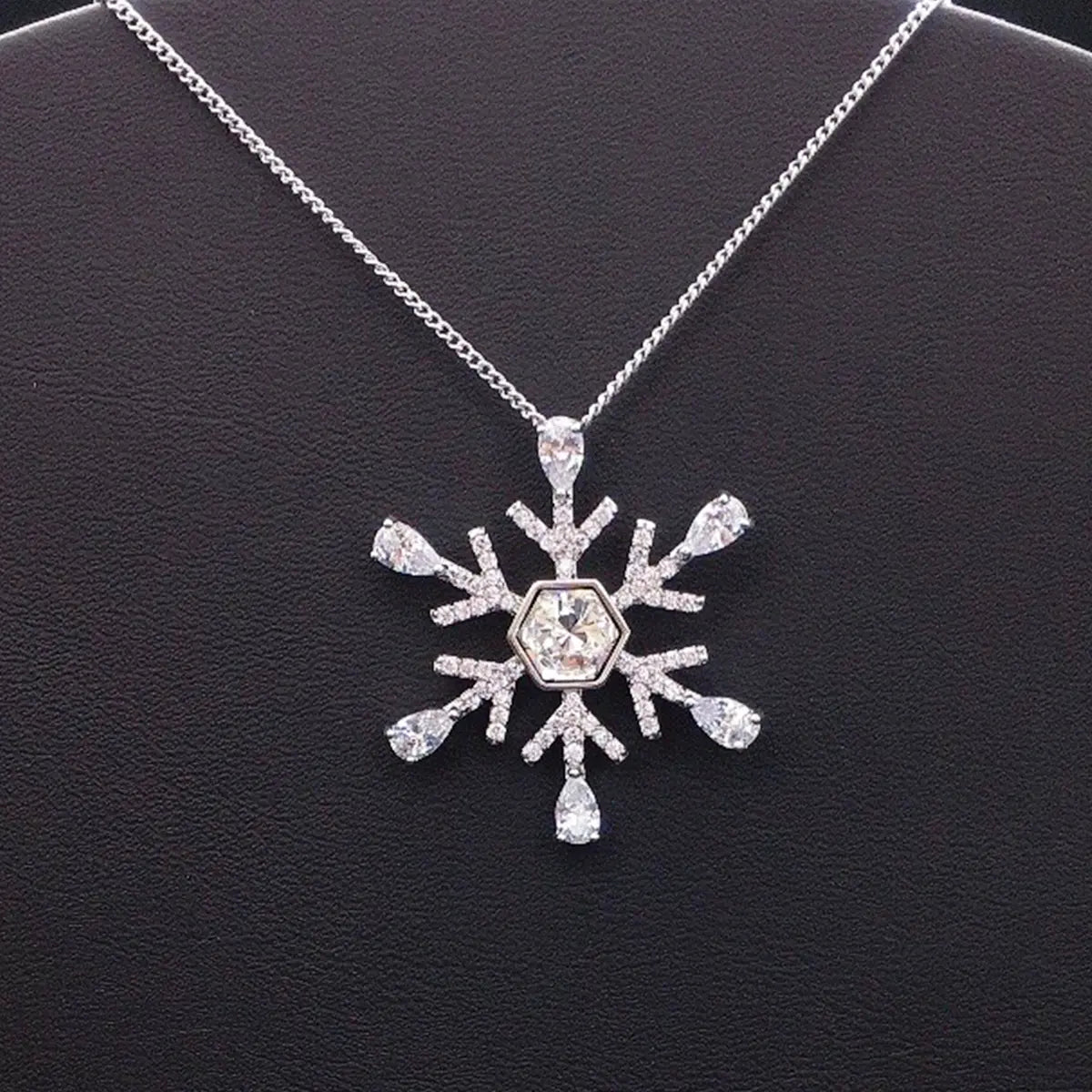 Pendentif flocon de neige en cristal, grand et tendance
