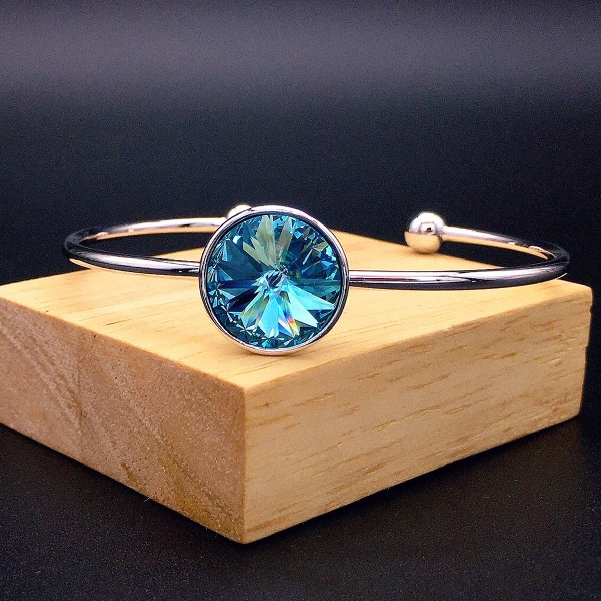 Heart of the Ocean Austrian Crystal Open Bracelet