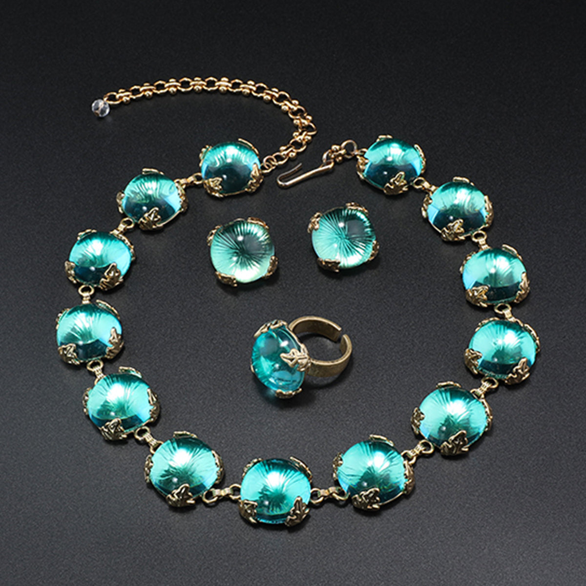 Fashion Ocean Heart Gemstone Series