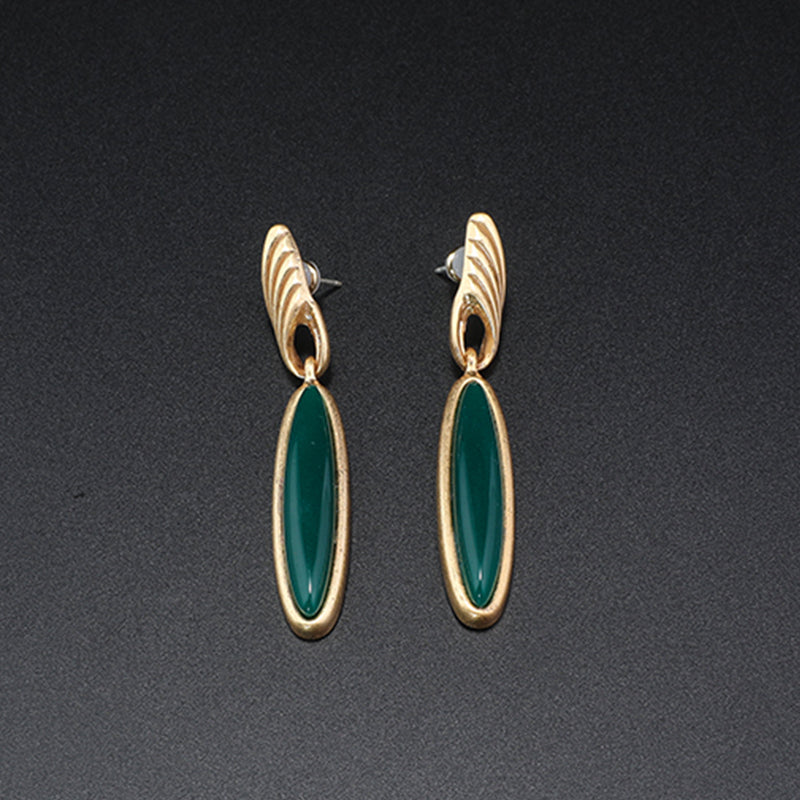 Fashion Green Leaf Gemstone Necklace Series