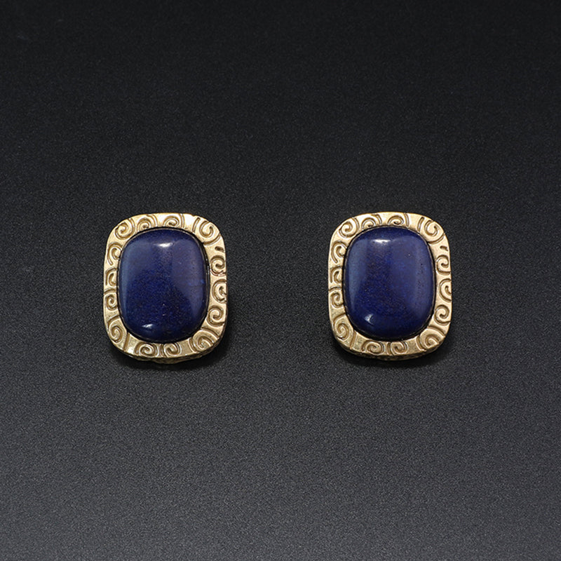 Chic Gold Jewelry Set with Lapis Lazuli Centerpiece for Daily Sophistication