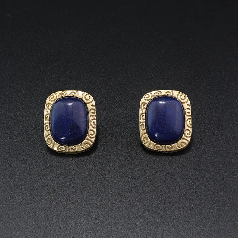 Parure de bijoux chic en or avec pièce maîtresse en lapis-lazuli pour une sophistication quotidienne