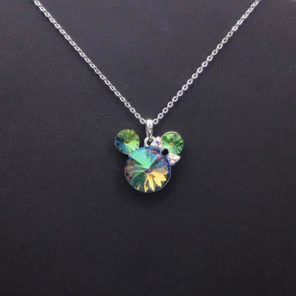 Cute cartoon animal crystal pendant necklace