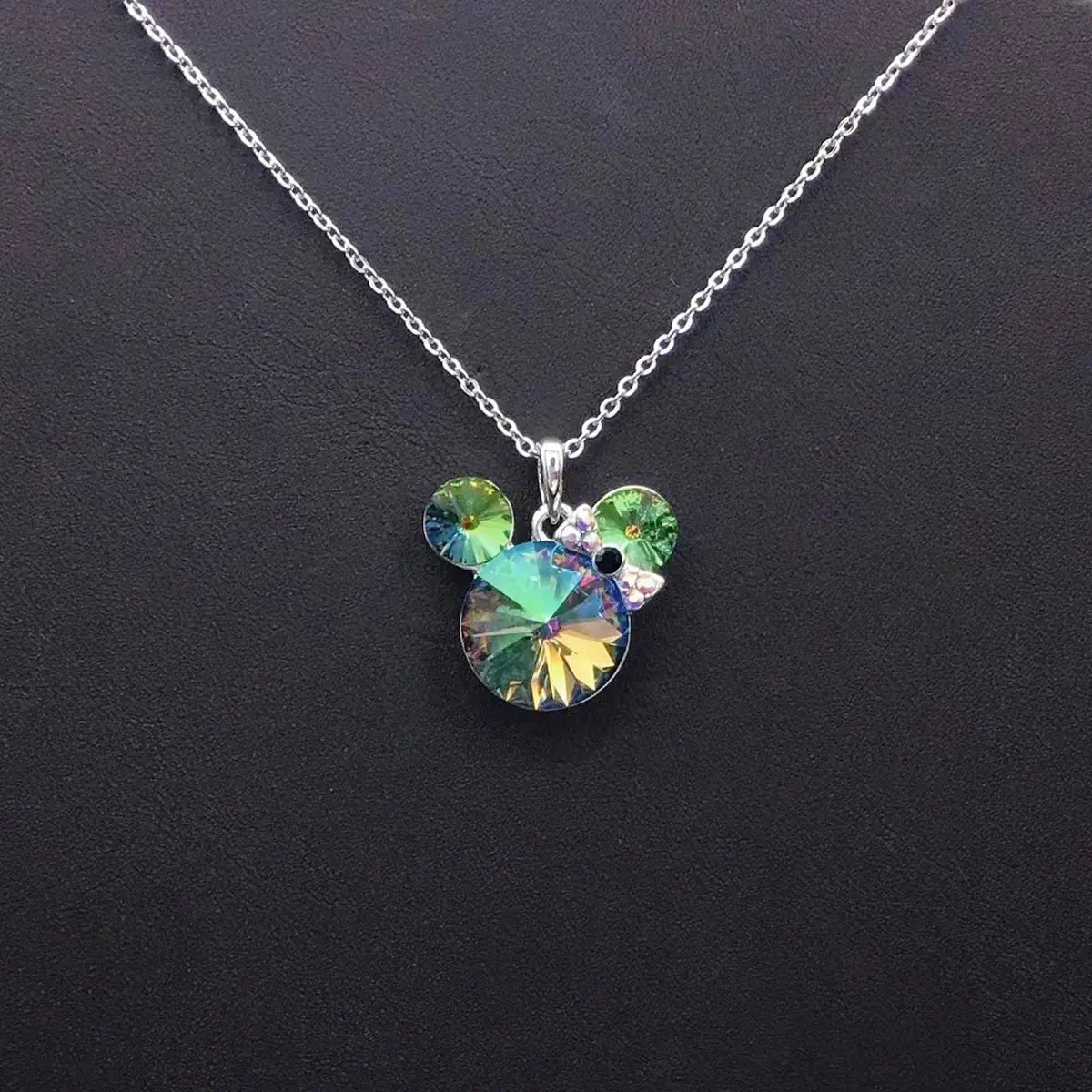 Collier pendentif en cristal animal de dessin animé mignon