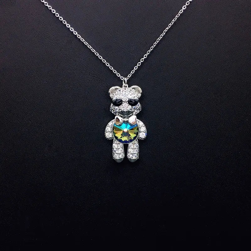 Collier Ourson Lunettes de Soleil Élégantes avec Strass et Cristal Iridescent comme Cadeau