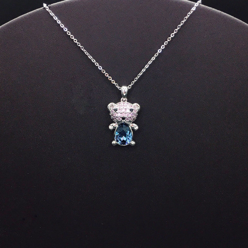 Dazzling Silver - and - Crystal Teddy Bear Jewelry Piece for Special Occasions
