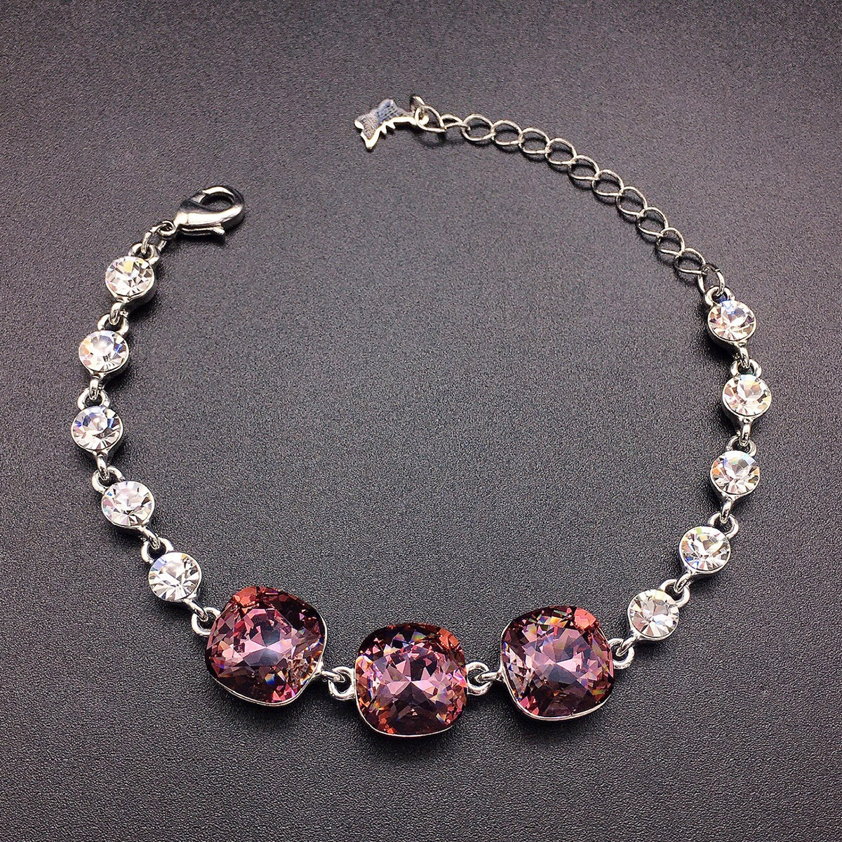 Luxurious Austrian Colored Crystal Diamond Set Bracelet