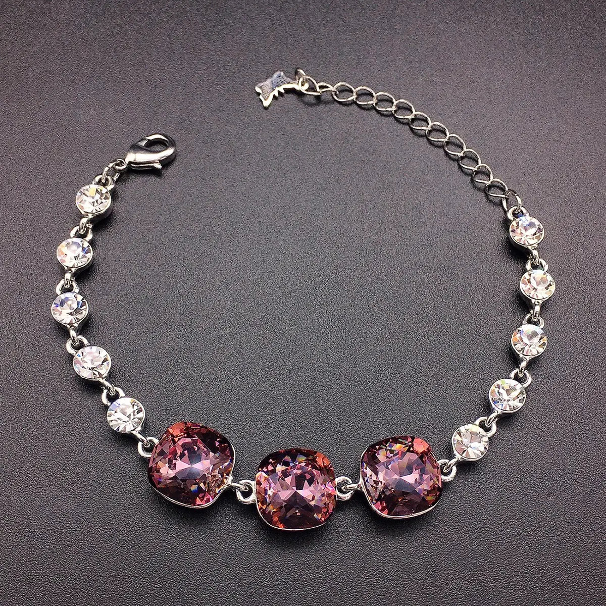 Bracelet serti de diamants en cristal de couleur de luxe autrichien