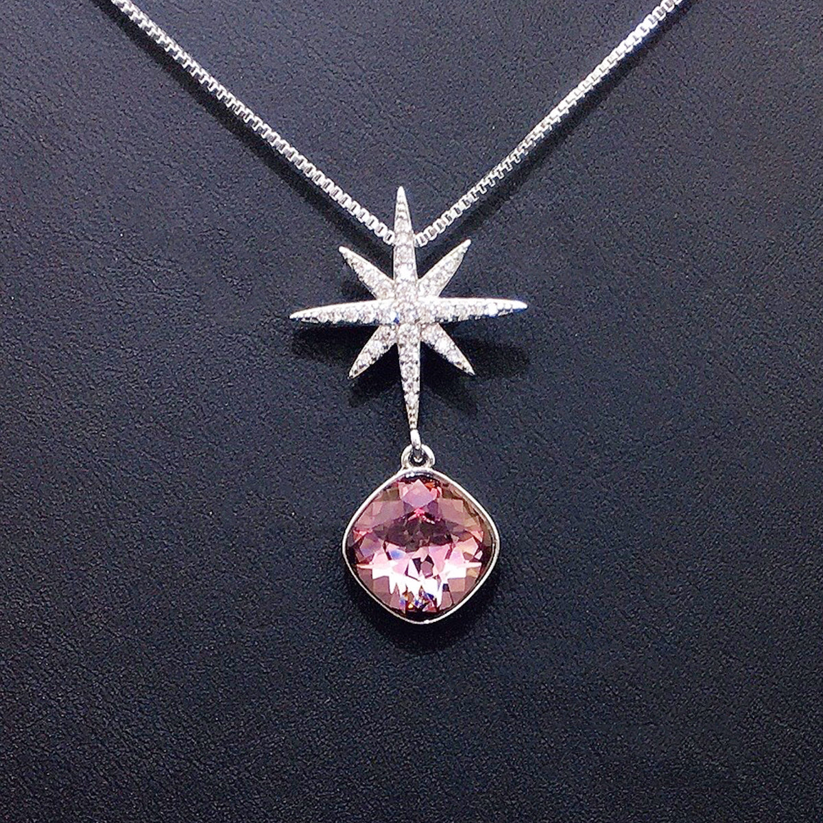 Fashionable hexagonal star geometric crystal pendant