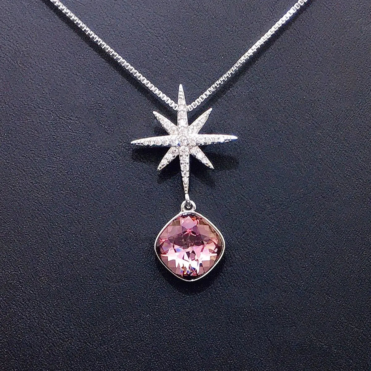 Pendentif géométrique étoile hexagonale en cristal tendance