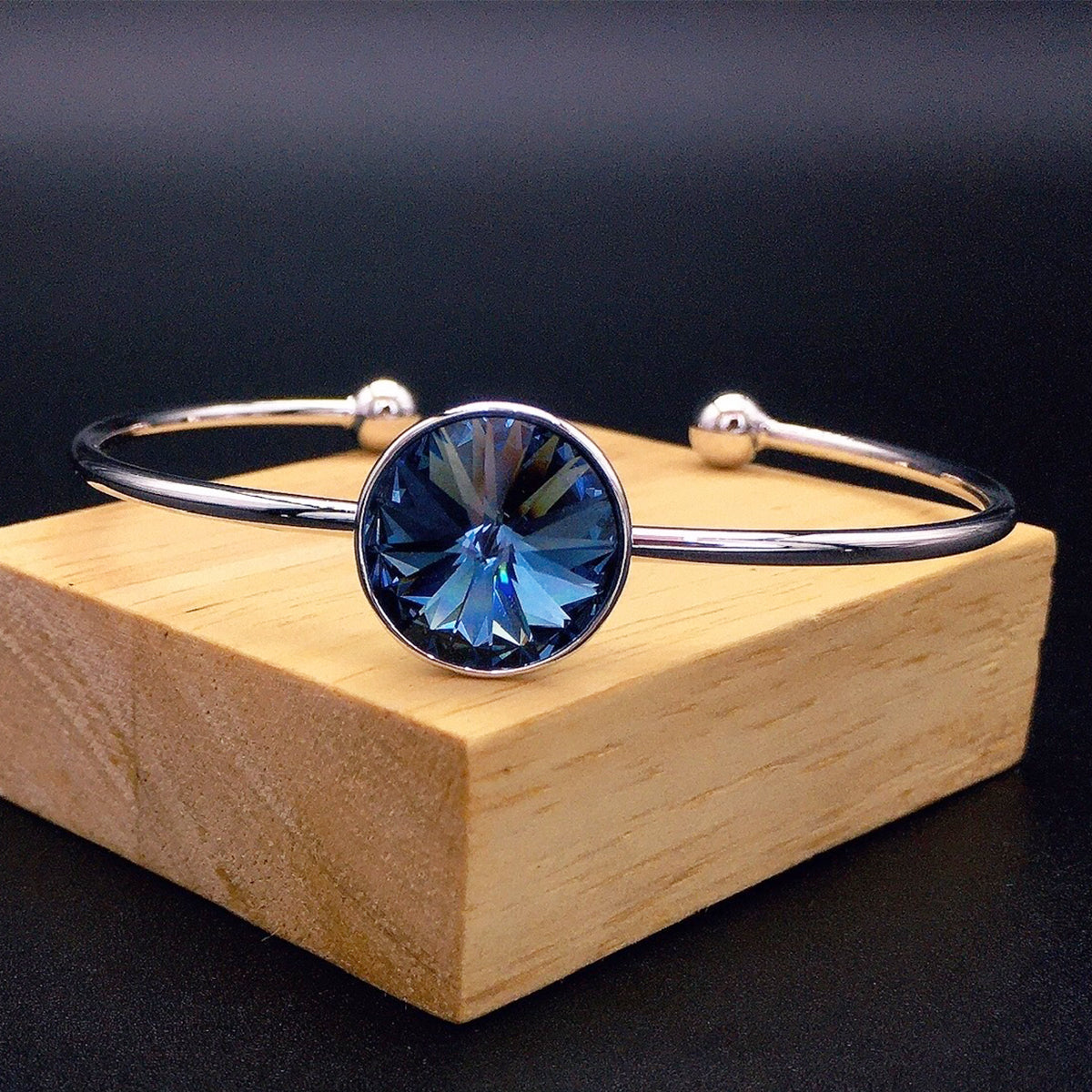 Heart of the Ocean Austrian Crystal Open Bracelet