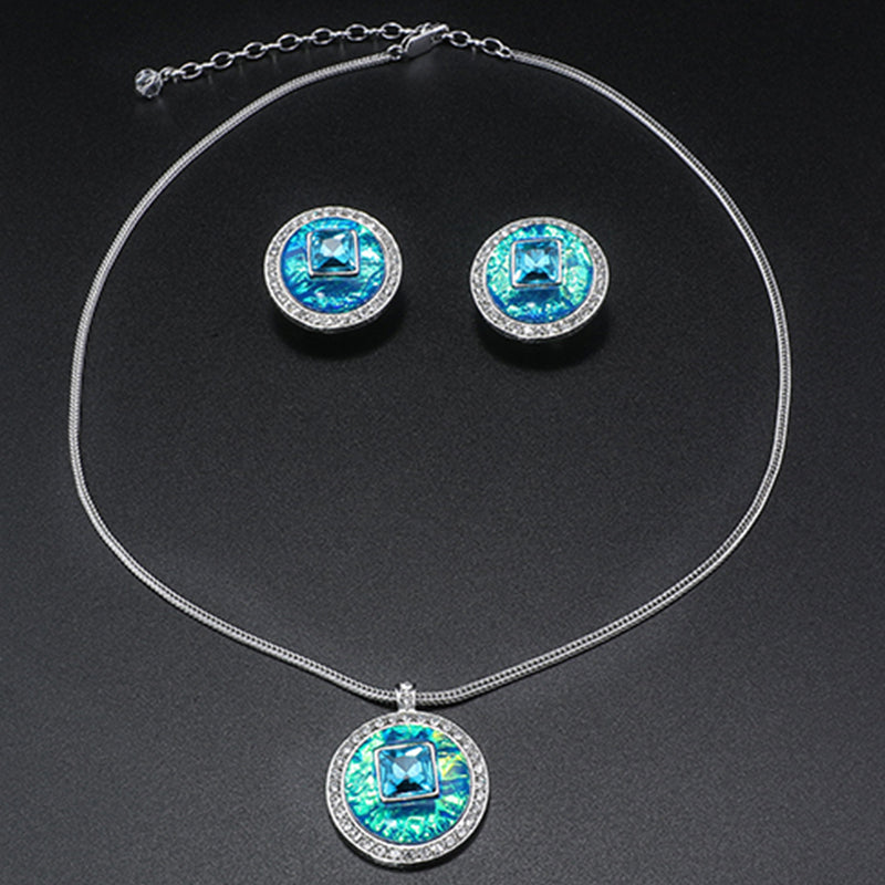 Fashionable Round Diamond Set Mother Sapphire Series