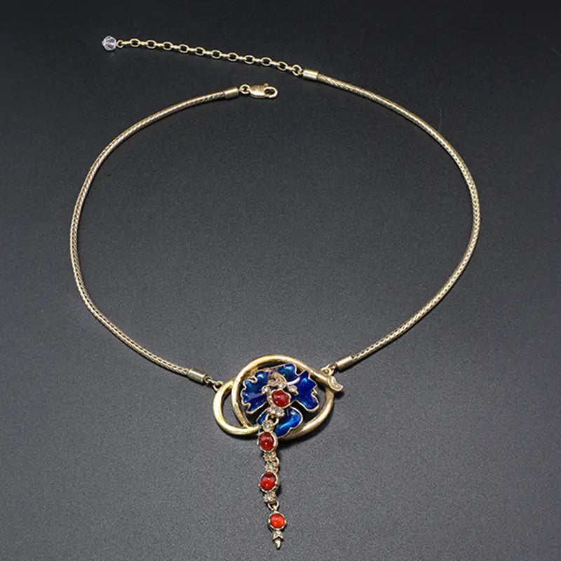 Série de pendentifs tendance "feuille de lotus" rétro