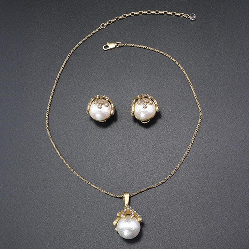 Fashion Diamond Set Pearl Necklace Series