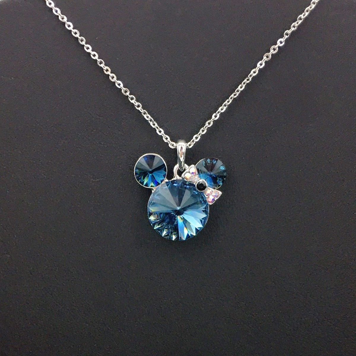 Cute cartoon animal crystal pendant necklace