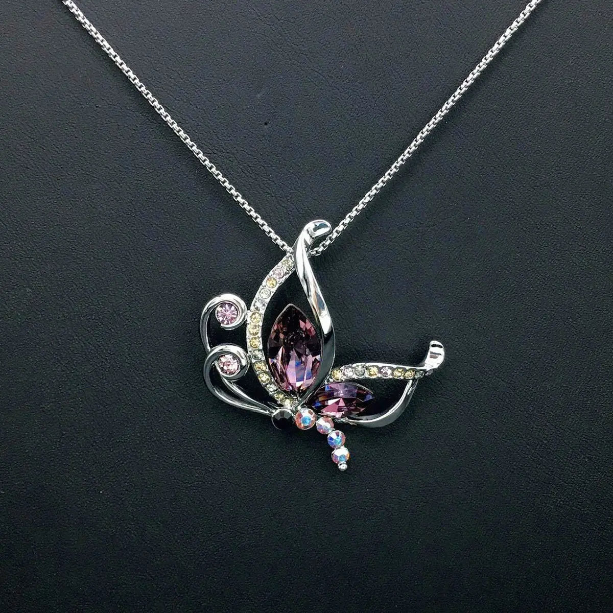 Collier Pendentif Personnalisé Cristal Papillon Mignon