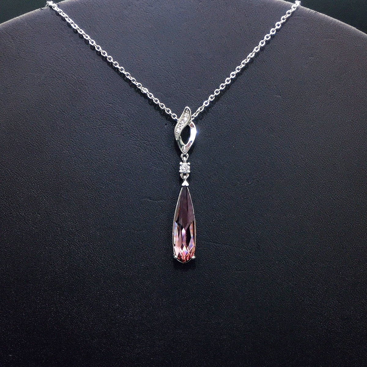 Sparkling Aqua Blue Gemstone Necklace with Halo Design