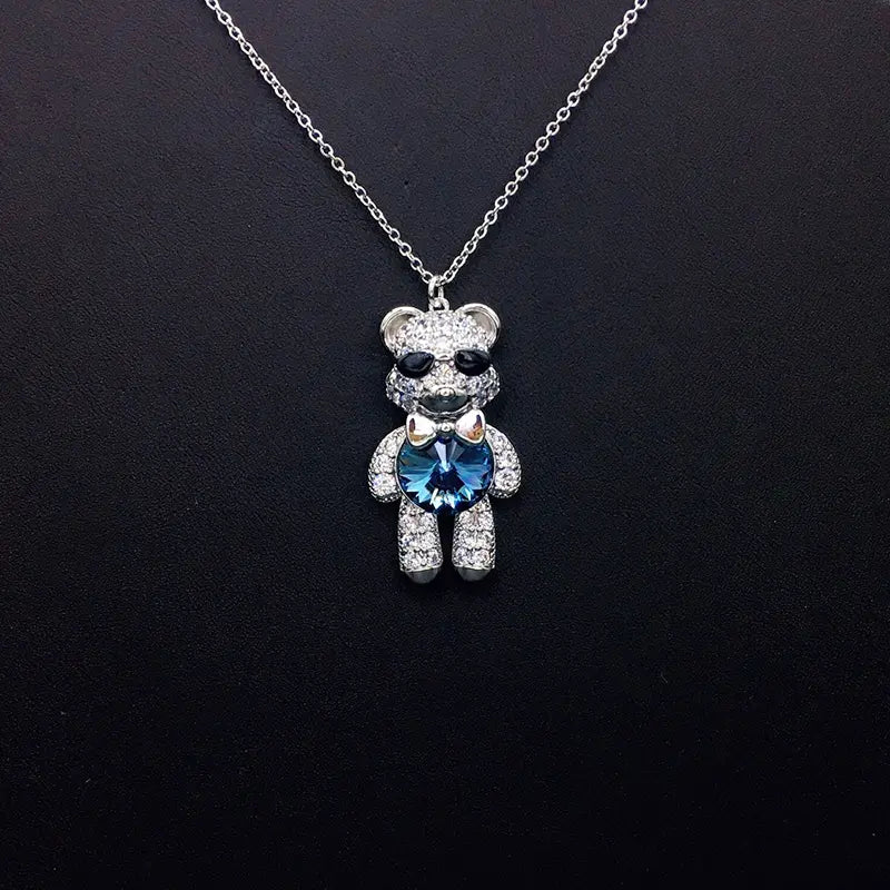 Collier Ourson Lunettes de Soleil Élégantes avec Strass et Cristal Iridescent comme Cadeau