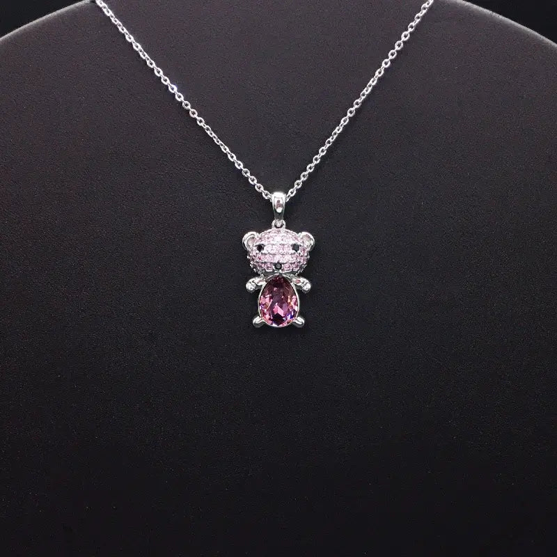 Superbe bijou Ourson en argent et cristal pour occasions spéciales