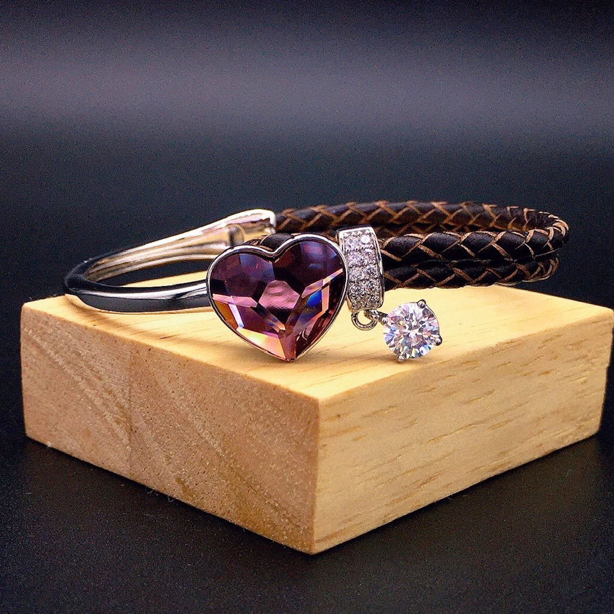 Simple and Eternal Love Crystal Personalized Bracelet