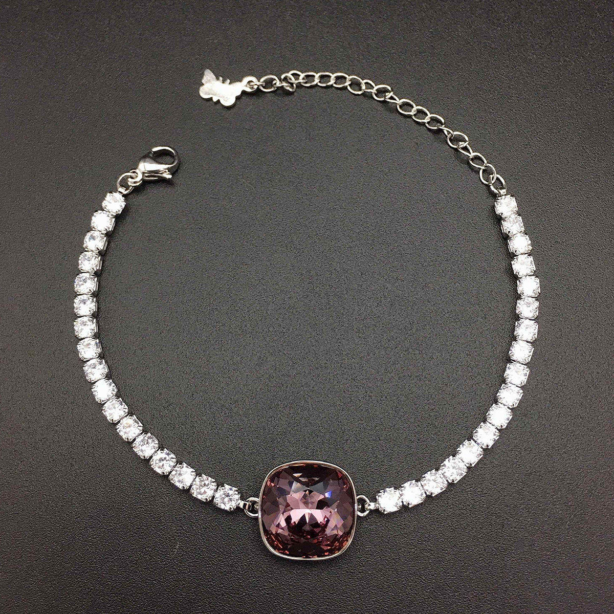 Austrian Square Red Crystal Full Diamond Bracelet