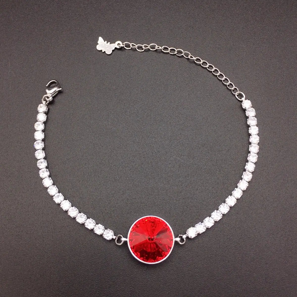 Bracelet autrichien rond améthyste entièrement pavé de diamants