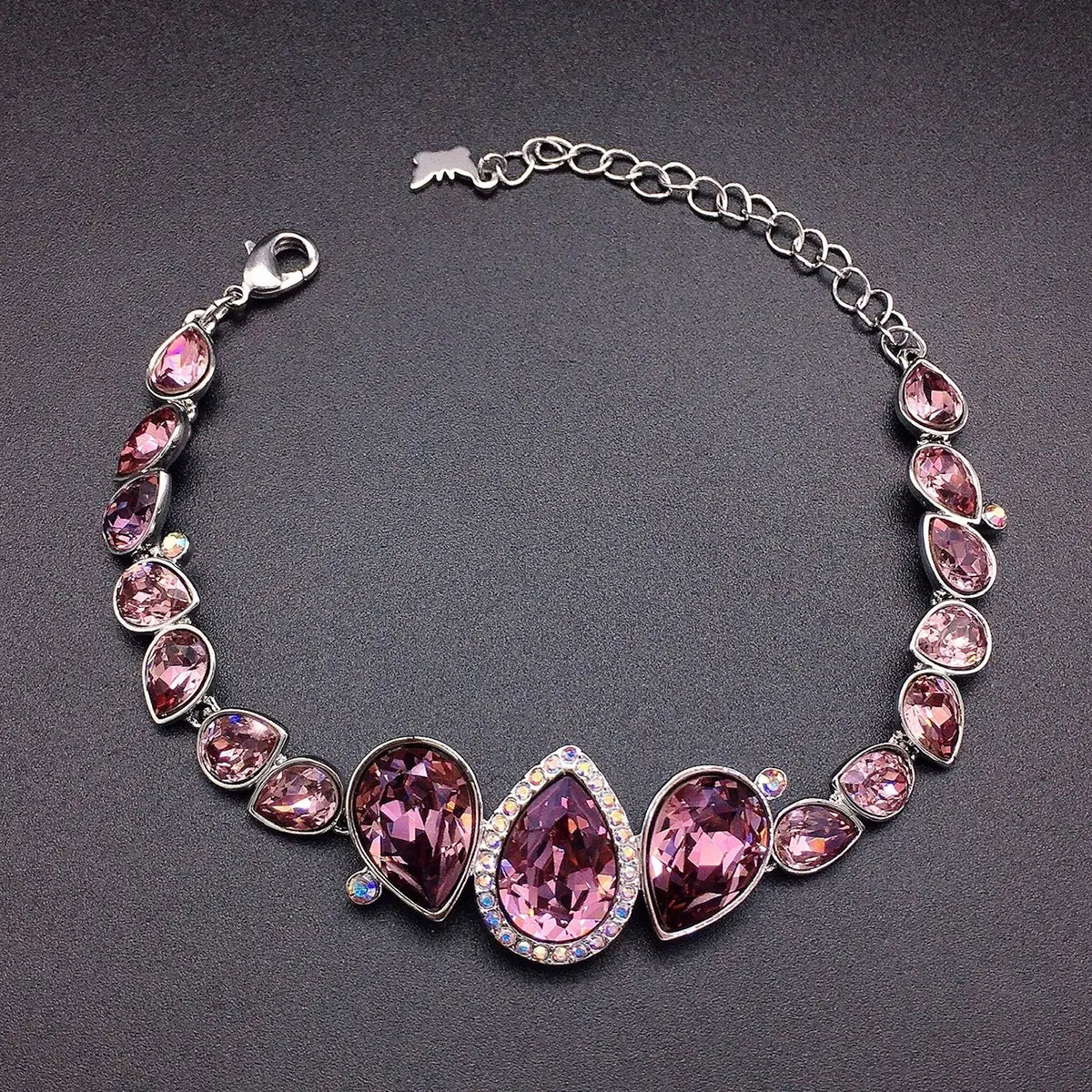Bracelet de luxe autrichien en cristal en forme de goutte d'eau