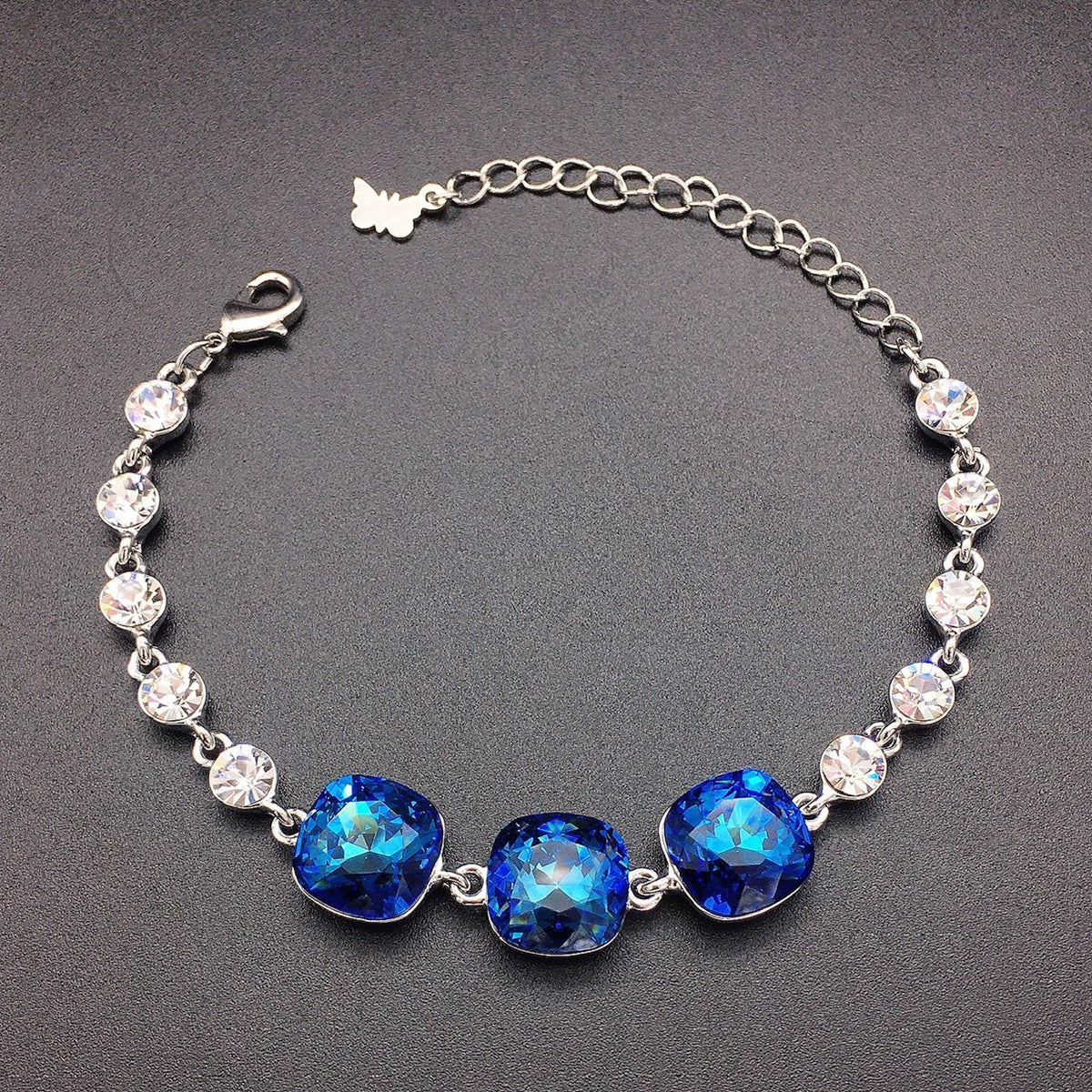 Luxurious Austrian Colored Crystal Diamond Set Bracelet