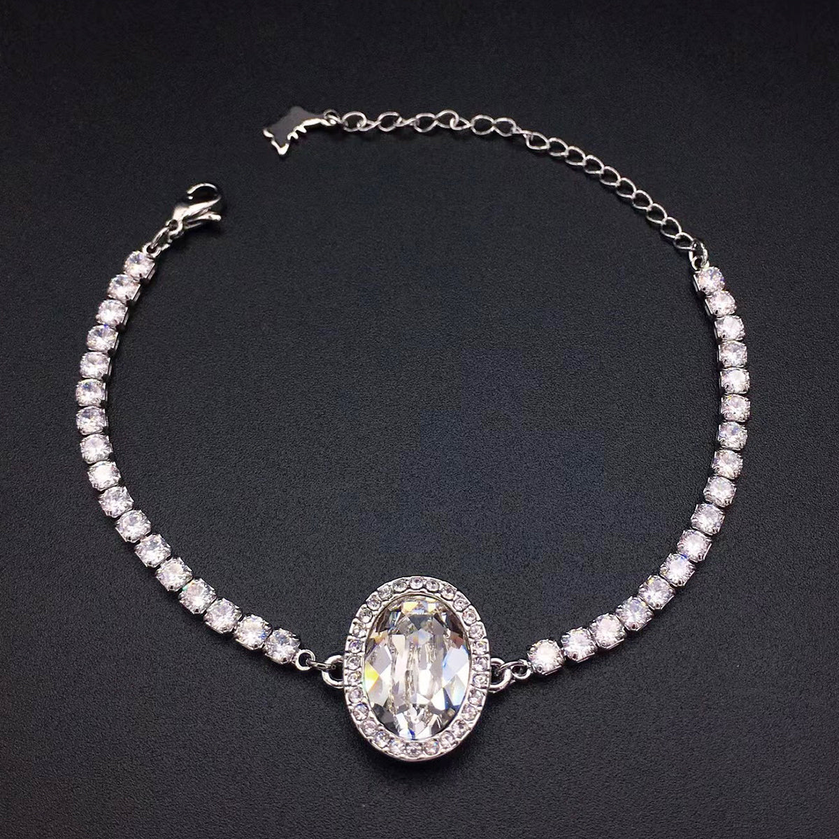 High end Austrian crystal pigeon egg gemstone bracelet