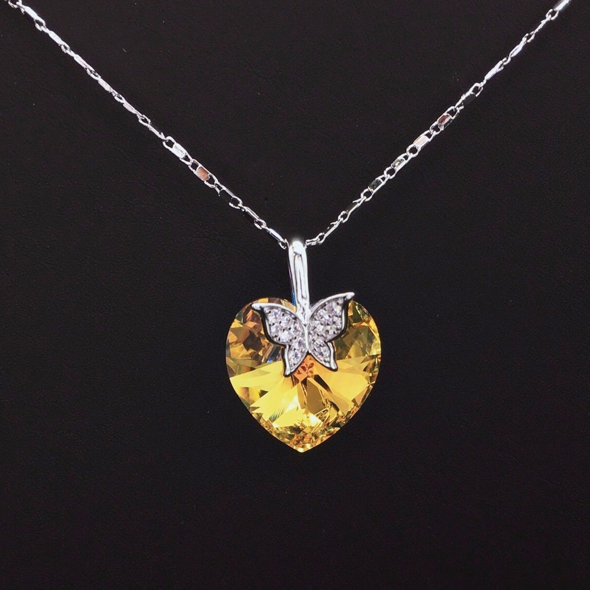 Classic Purple Crystal Butterfly Love Pendant