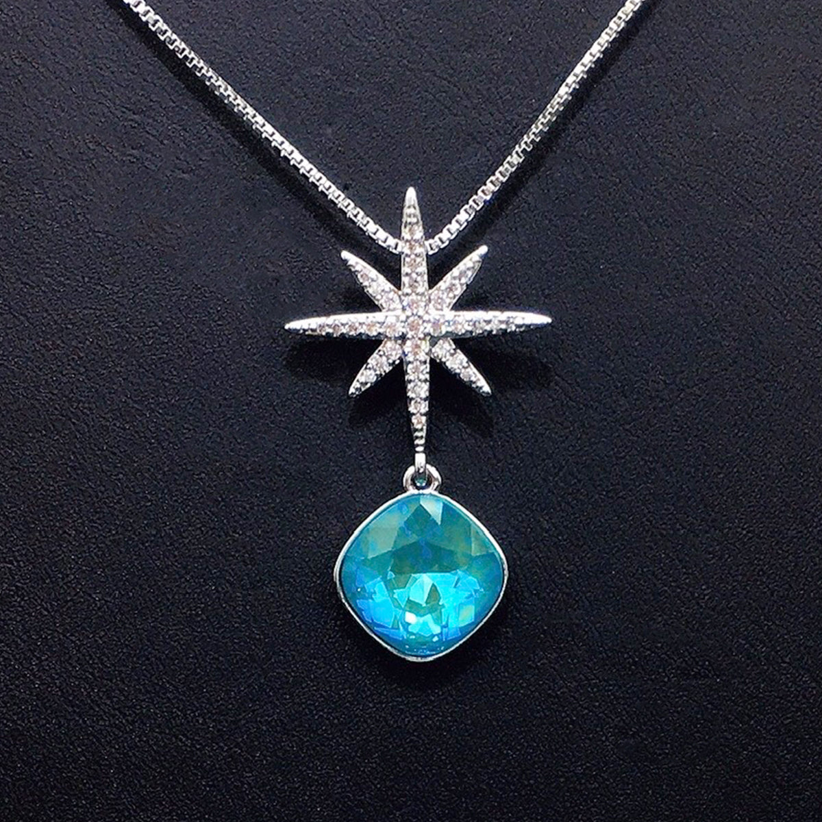 Fashionable hexagonal star geometric crystal pendant