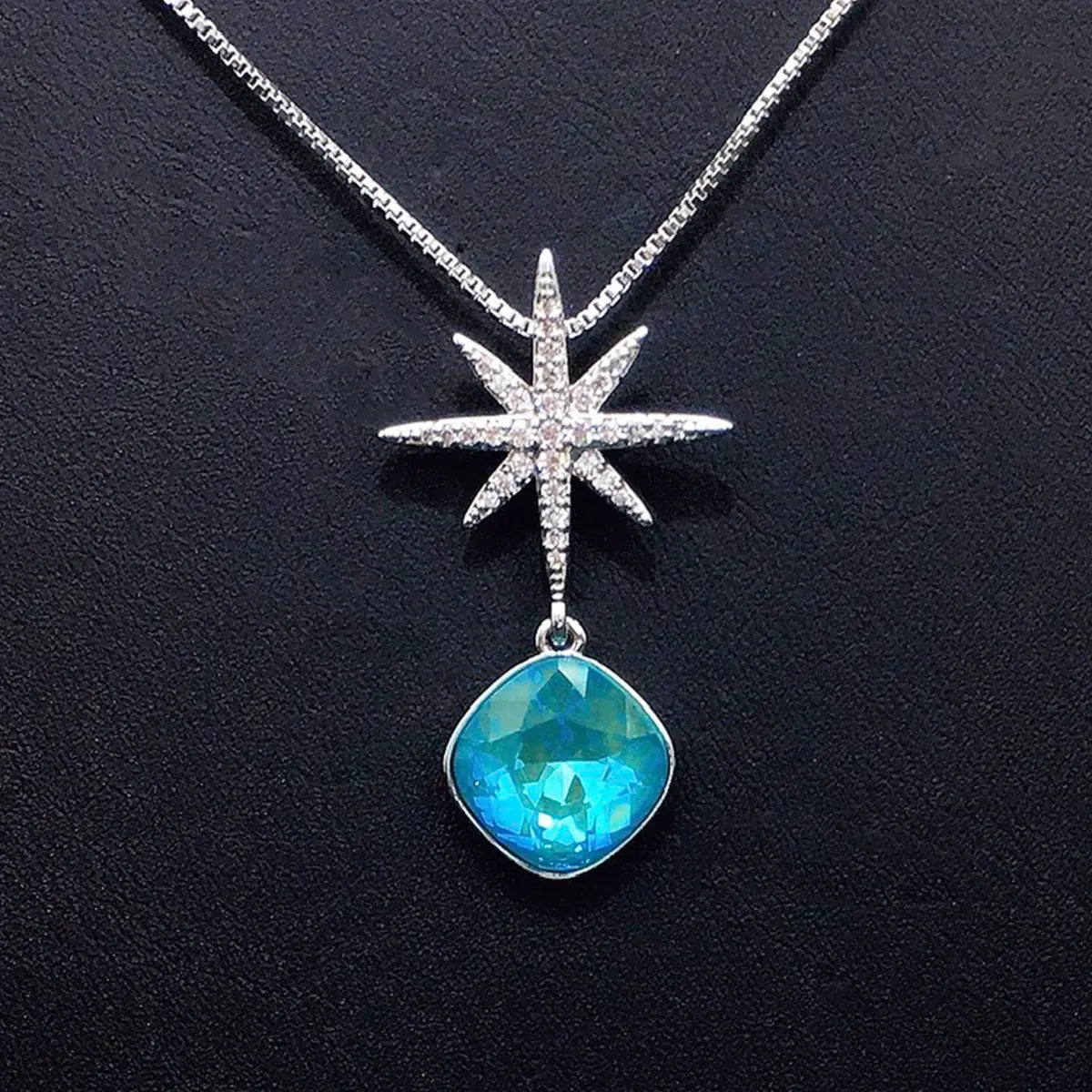 Pendentif géométrique étoile hexagonale en cristal tendance
