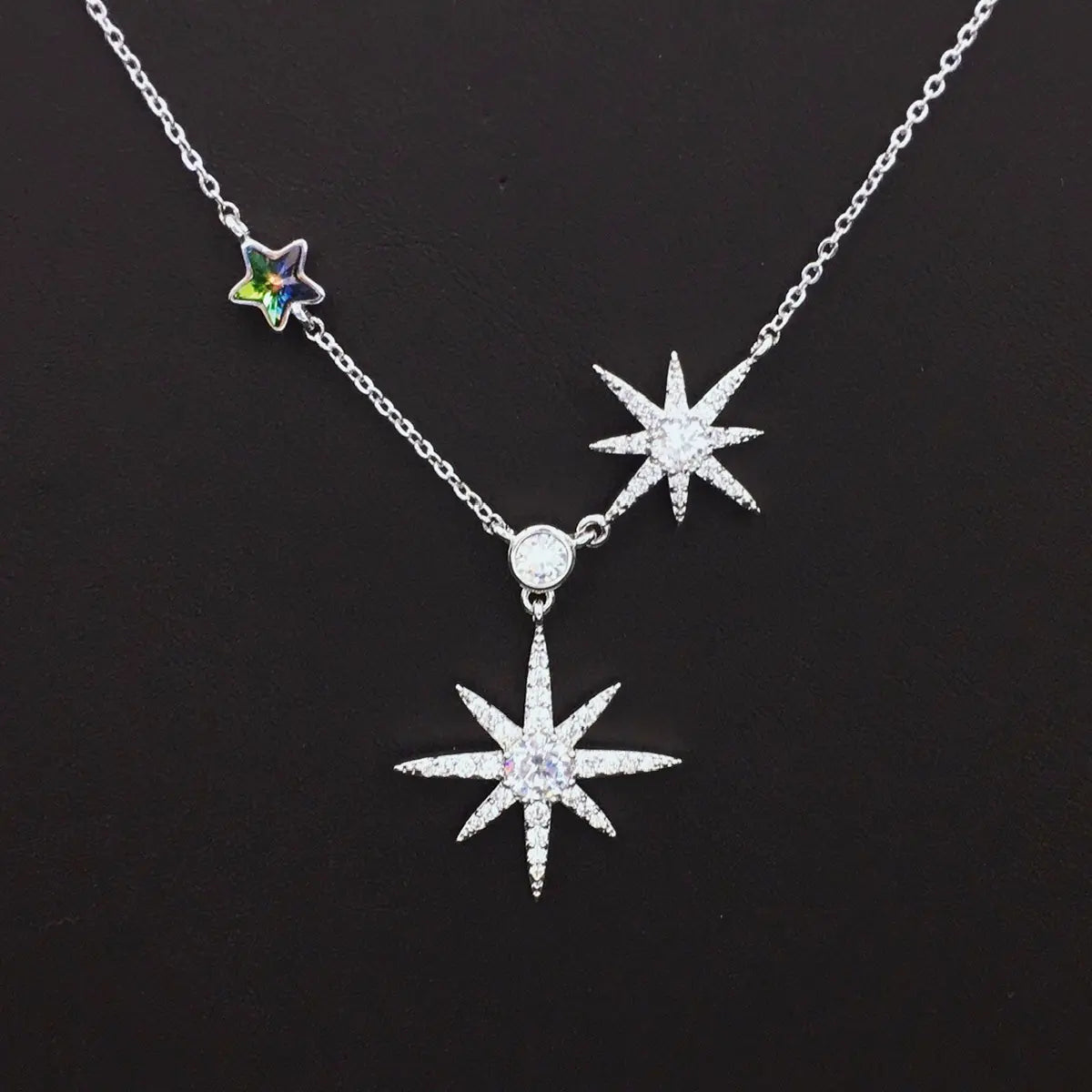 Pendentif Triple Étoile en Cristal Tendance