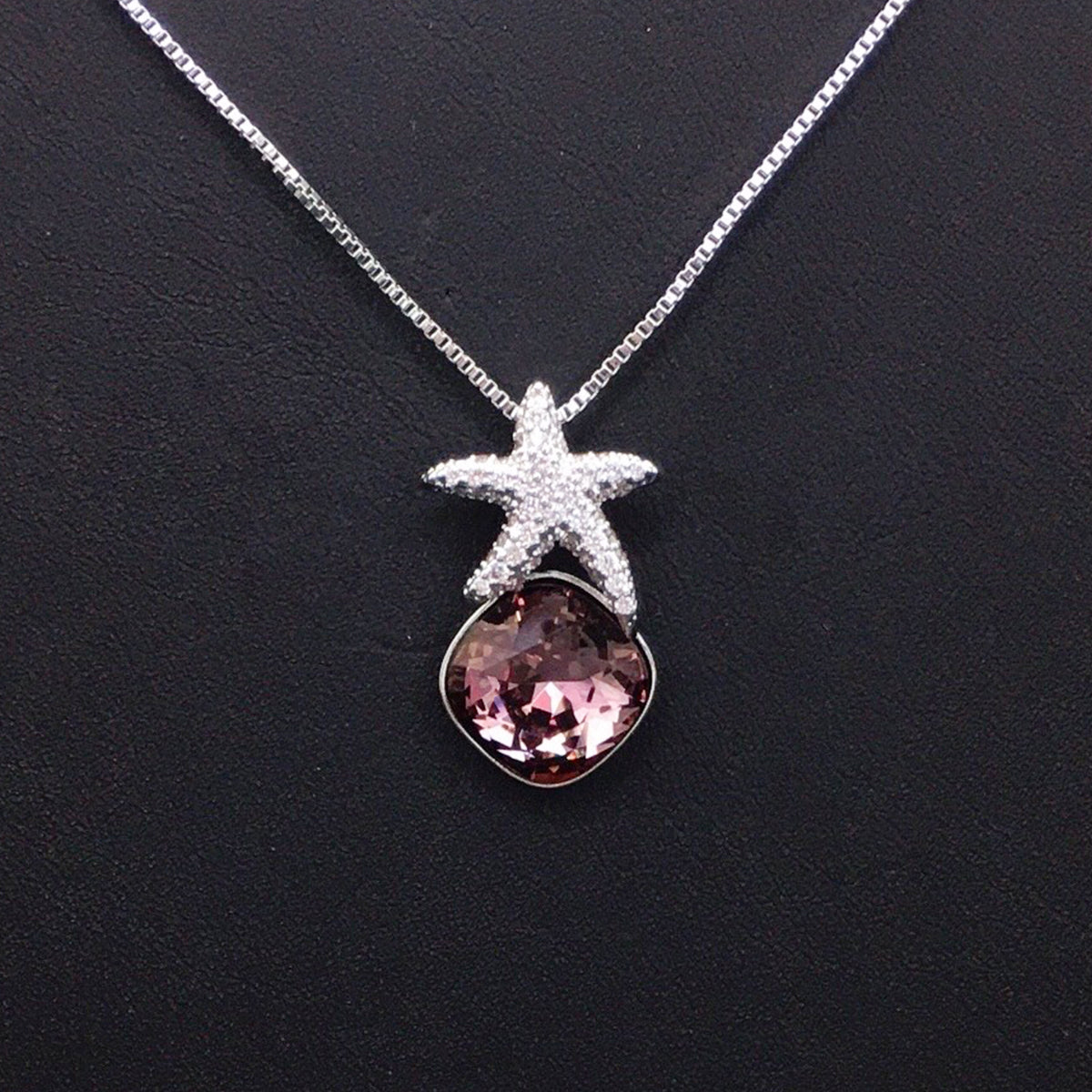 Fashionable starfish Austrian geometric crystal pendant
