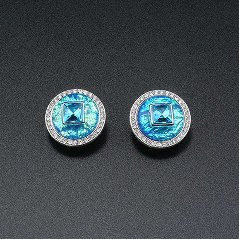 Fashionable Round Diamond Set Mother Sapphire Series