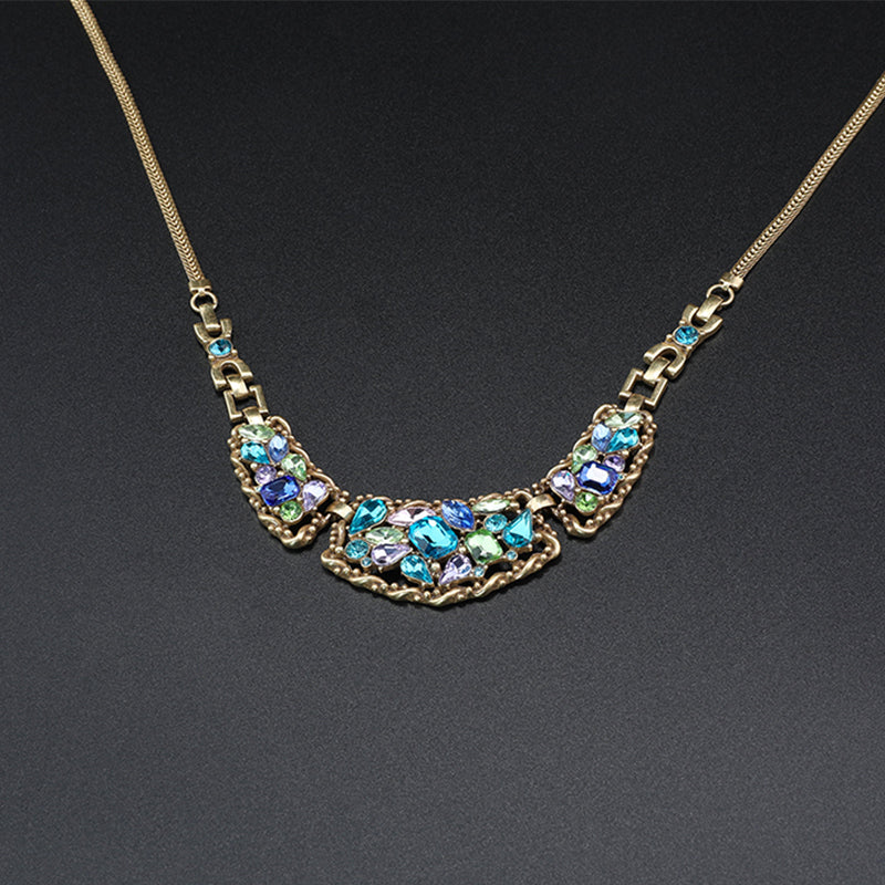 Fashionable retro geometric diamond inlaid series