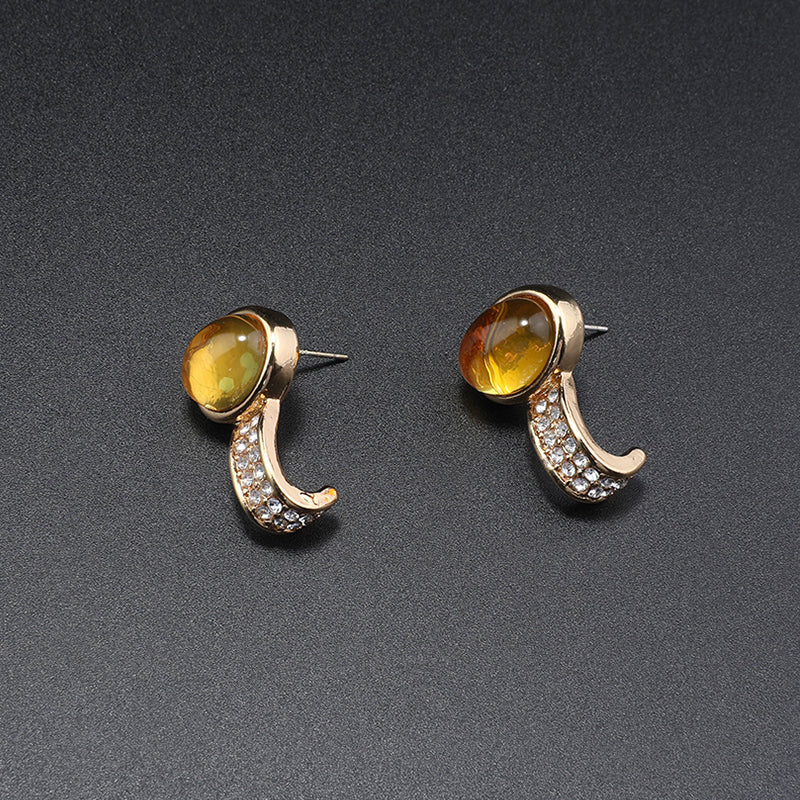 Elegant Gold Chain Jewelry Set with Yellow & Blue Stones for Formal Events