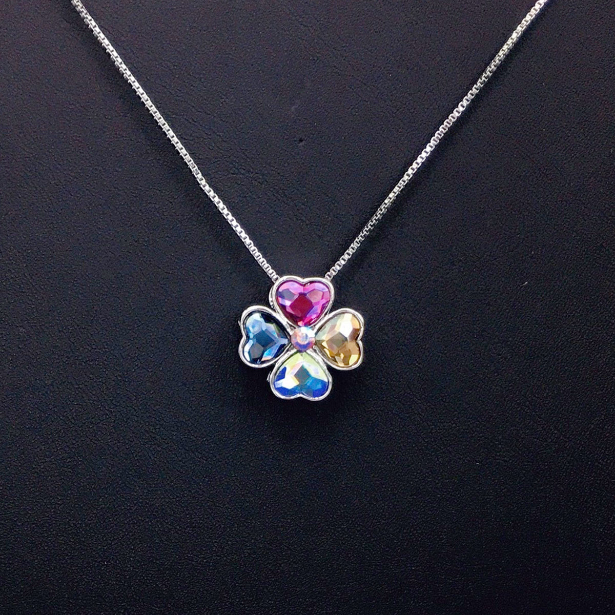 Minimalist Clover Austrian Crystal Pendant