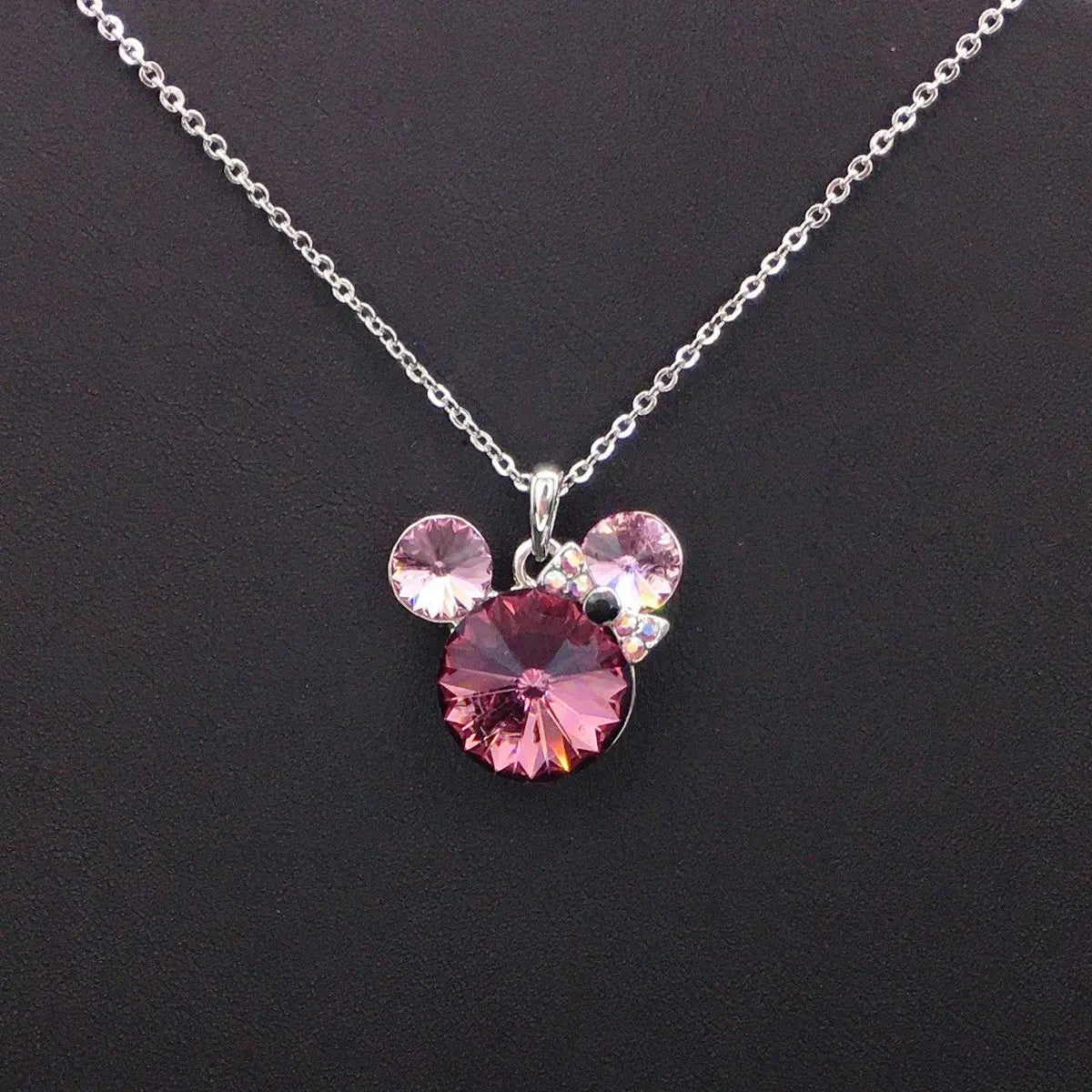 Collier pendentif en cristal animal de dessin animé mignon