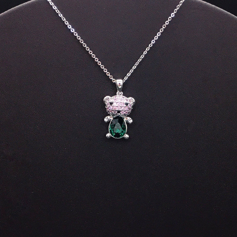 Dazzling Silver - and - Crystal Teddy Bear Jewelry Piece for Special Occasions