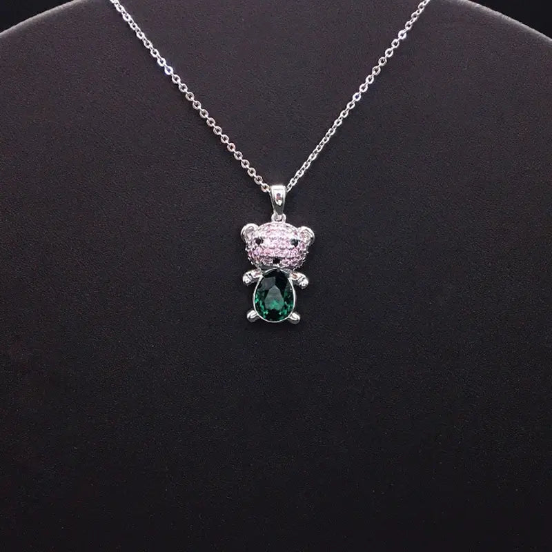 Superbe bijou Ourson en argent et cristal pour occasions spéciales