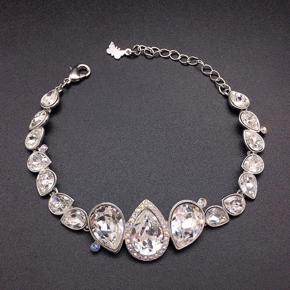 Bracelet de luxe autrichien en cristal en forme de goutte d'eau