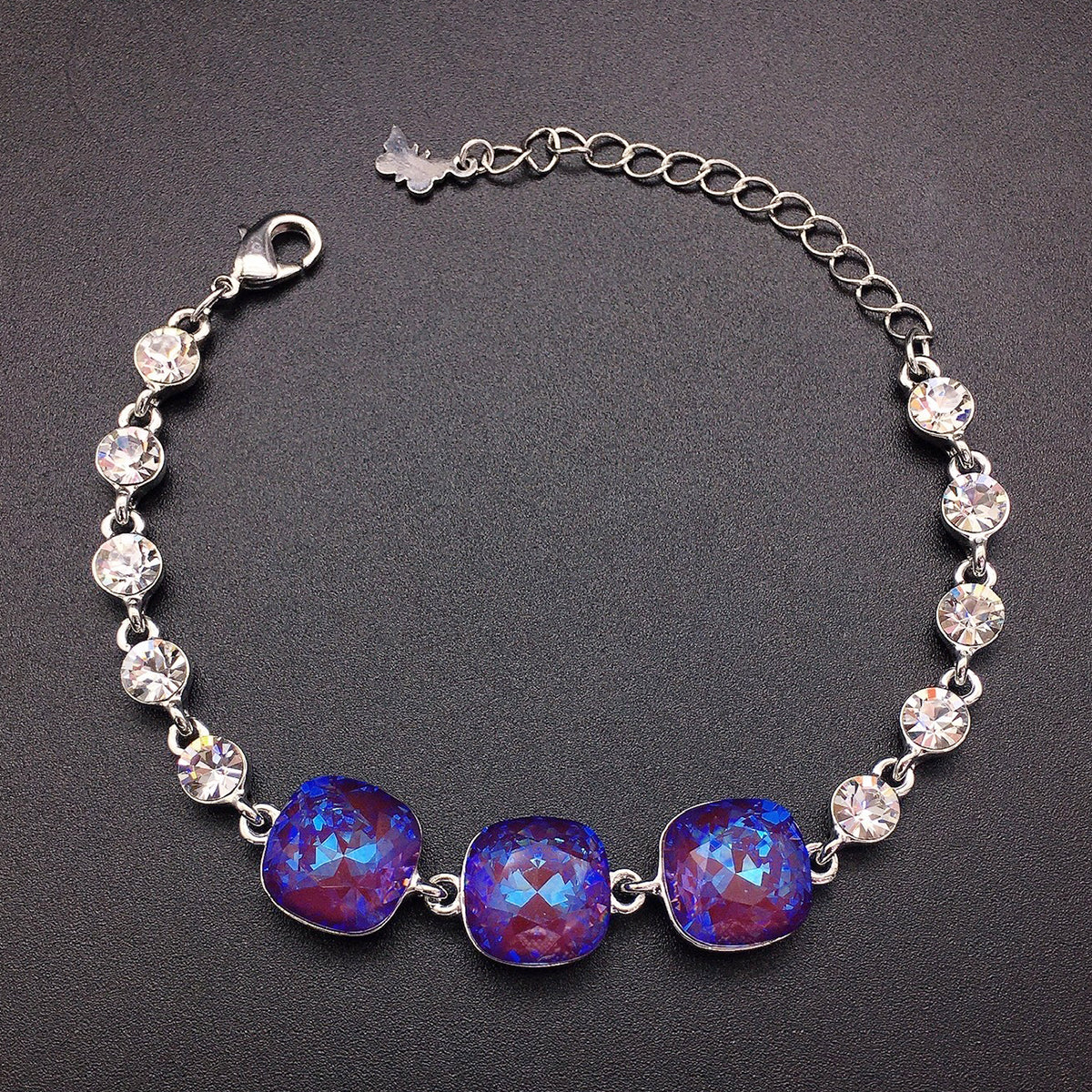 Luxurious Austrian Colored Crystal Diamond Set Bracelet