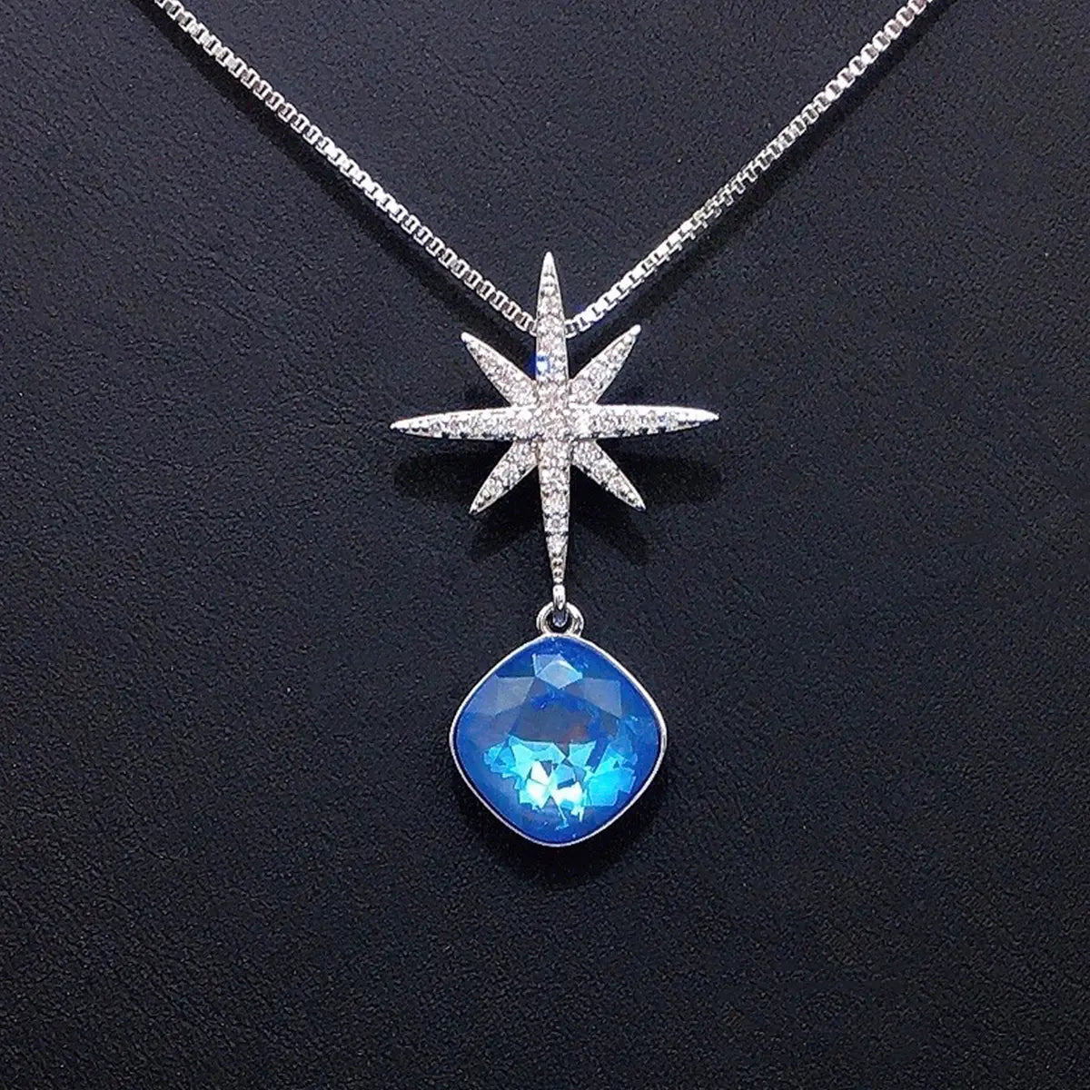 Pendentif géométrique étoile hexagonale en cristal tendance