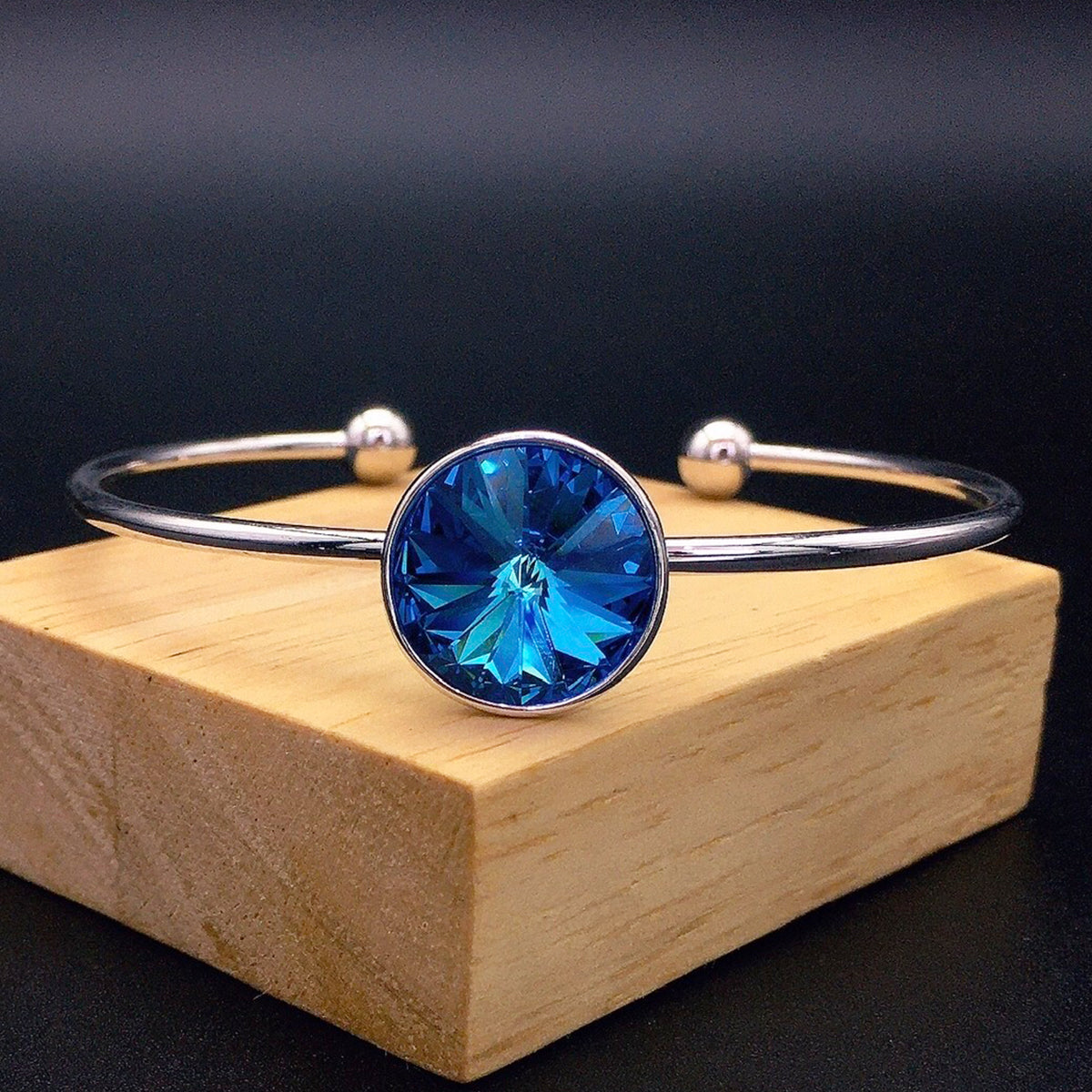 Heart of the Ocean Austrian Crystal Open Bracelet