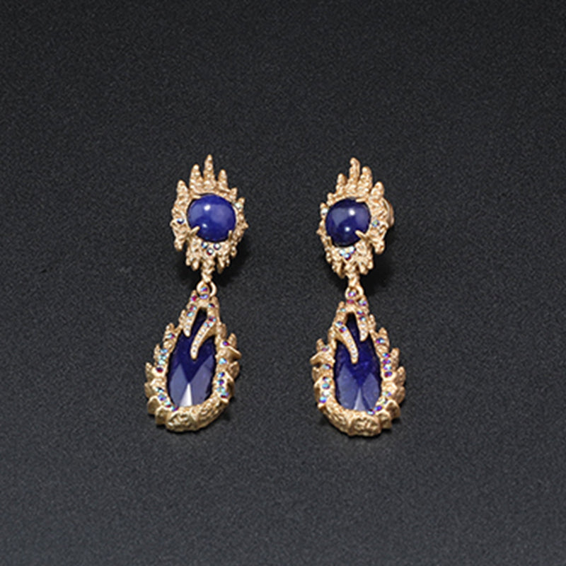 Fashion Purple Gemstone Heavy Industry Necklace Series