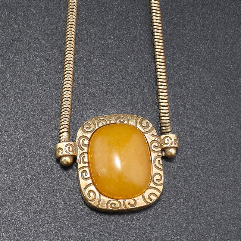 Chic Gold Jewelry Set with Intricate Yellow Stone Accents for Daily Elegance