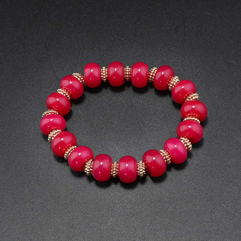 Glamorous Red Beaded Necklace, Bracelet & Earrings Set for Evening Events